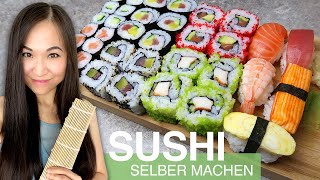 REZEPT Sushi selber machen  Maki  Nigiri  Inside Out  California Roll  Sushi Reis zubereiten [upl. by Nido]