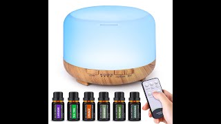 500ml Diffuser with Remote Control and 6 Essential Oils [upl. by Htor691]