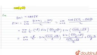 Find from the first principle the derivatives of the following functions wrt x  cossqrtx [upl. by Lednem]