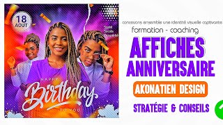 comment CRÉER ou réaliser une affiche danniversaire avec téléphone en 2024 AKONATIEN [upl. by Yelreveb407]