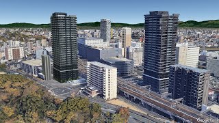 妄想MAP「熊本駅 100ｍ超マンション」の風景 [upl. by Notxam]