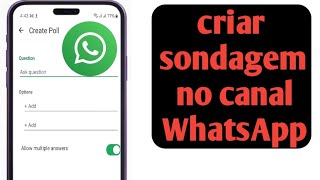 como criar sondagem no canal WhatsApp 2024 nova atualização WhatsApp 2024 [upl. by Nylodam]