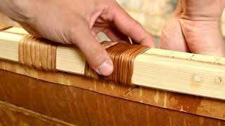 Sewing Gunwale Lashings on a Birchbark Canoe [upl. by Alyakcim]