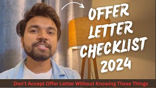 Offer letter Checklist 2024  Things To Consider Before Accepting A Job Offer  NitMan Talks [upl. by Slaughter]