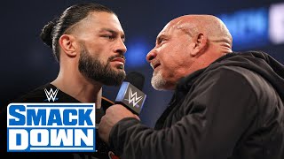 Goldberg emerges to challenge Roman Reigns SmackDown Feb 4 2022 [upl. by Ak973]