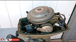 EVINRUDE  JOHNSON 3HP AND 4HP CARBURETOR CLEANING COMPRESSION TEST AND IMPELLER REPLACING [upl. by Carmela]