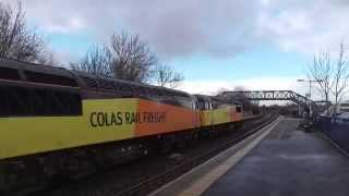 COLAS 56087 amp 56078 teigngrace to chirk loaded log train [upl. by Auburta]