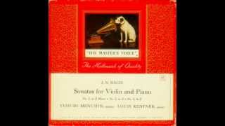 Bach Sonata No 1  Adagio Menuhin violin Kentner piano [upl. by Honora899]