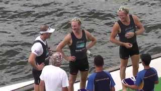 Hamish Bond amp Mahe Drysdale nail biter  N Island Rowing Champs 2014 [upl. by Aemat]