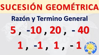 🚩 SUCESIÓN GEOMÉTRICA  Término General  Progresión Geométrica  Terminos positivos negativos [upl. by Nivag]