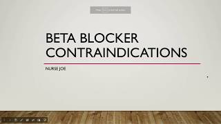 Beta Blocker Contraindications Medical Mnemonic [upl. by Ackley]