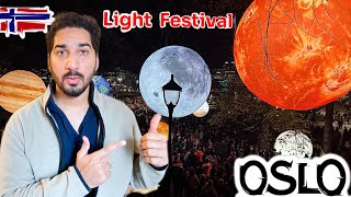 Huge Light Festival in Oslo  Planet on earth [upl. by Ataynek]