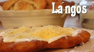 Lángos Fried Dough Hungarian Street Food [upl. by Sheba]