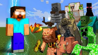 Minecraft Herobrine👨‍🦱 Vs Mutant Mobs🧌 [upl. by Sissie38]