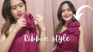 How to style infinity dress  one sided ribbon  INFINITY DRESS TUTORIAL [upl. by Ennovyhc]