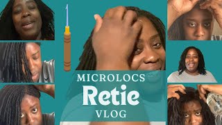 DIY Microlocs Retie  Start to Finish Retightening My Locs [upl. by Bach]