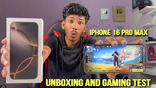 iPhone 16 pro max Unboxing and free fire gaming test [upl. by Irol]