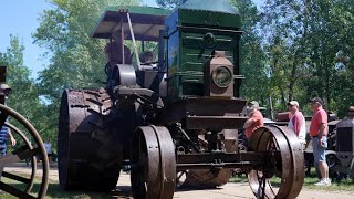 Rumely Oil Pull Model F 1530 Tractor Threshing [upl. by Martainn]