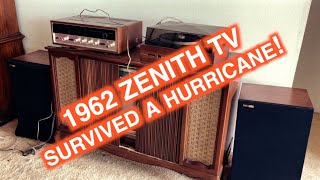 1962 ZENITH black amp white console TV restoration Part 1 of 4 [upl. by Fillbert]