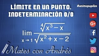 Límite en un punto indeterminado 00 0 entre 0 con raíces por factorización 01 [upl. by Ashlee]