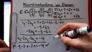 Oberstufe Analytische Geometrie Teil 6 von 9 Koordinatenform von Ebenen [upl. by Manup]