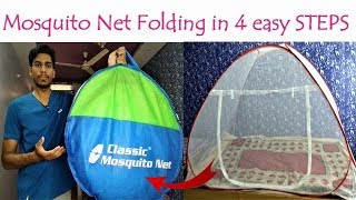 Mosquito Net Folding in 4 easy steps  How to fold Classic mosquito net single bed 🔥🔥 [upl. by Enoval]