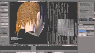 Blender Attempt Anime hair 03  UV unwrap [upl. by Moorish]