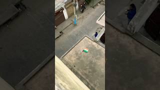 1 kite looting from rooftop🪁Big kite catchingCutting kite caught on roofFlying big kite shorts [upl. by Atinet]