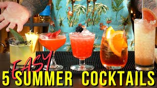 5 EASY Summer Cocktails to Make at Home [upl. by Orvas]