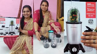 Cookwell Bullet Mixer Grinder Review600 Watts and 5 unbreakable jarsReview video in Tamil [upl. by Waynant538]