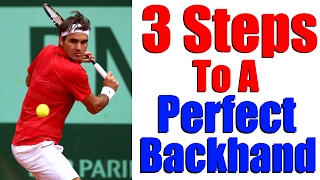 How To Hit A Tennis Backhand  Modern One Handed Backhand in 3 Steps [upl. by Dynah]