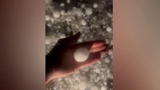 Hail damages cars in Needville [upl. by Jasper]