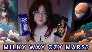 💤PL ASMR TEST rogalików Milky Way vs Mars eating whispering💤 [upl. by Trude]