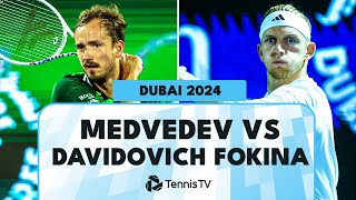 Daniil Medvedev vs Alejandro Davidovich Fokina Match Highlights  Dubai 2024 QuarterFinal [upl. by Latreece]