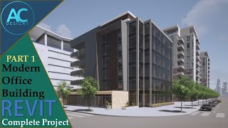 Modern Office Building  Part 1  Complete Step by Step  Revit Project Tutorial [upl. by Morra]