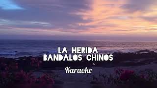 La herida  Bandalos Chinos Karaoke Isael Vega [upl. by Nanoc]