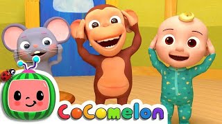 CoComelon Head Shoulders Knees And Toes Nursery Rhyme Super Simples Songs [upl. by Cliff]