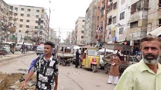 Walking Tour City Walking Poorest Areas in KarachiPakistan Khadda Market Nayabad Liyari [upl. by Coffey]