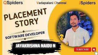 Success story of MrJayakrishna naidu J as a software Engineer Qspiders vadapalani Chennai [upl. by Nelyahs]