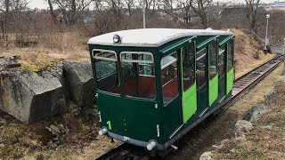 Bergbanan på Skansen The funicular at the Open air museum Skansen Stockholm Sweden [upl. by Meehyrb]