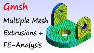 Gmsh Tutorial HexaederVernetzung einer FreeCAD Geometrie mit mehreren Extrusionen [upl. by Iborian]