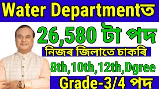 Water Departmentত চাকৰি  Assam jobs 2024  Jobs in Assam  Assam jobs vacancy 2024 [upl. by Jeffcott]