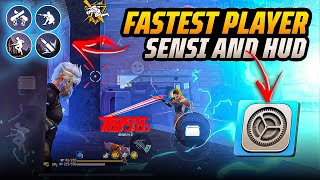 FASTEST PLAYER PERFECT SENSITIVITY AND HUD 🤩🔥 IPHONE 13 PRO MAX 📱 [upl. by Cly]