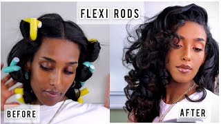 How to use Flexi Rods on natural hairblow out amp Silk pressedType 3B3Cbeginners friendly [upl. by Pharaoh]