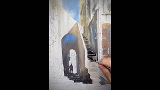 Street of Steps  Sperlonga artistsupport tutorialvideo timelapse watercolorpainting [upl. by Gerald]