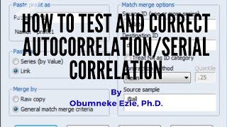 EViews How to Test and Correct AutocorrelationSerial Correlation [upl. by Eerej]