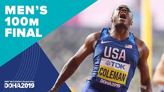 Mens 100m Final  World Athletics Championships Doha 2019 [upl. by Secunda986]