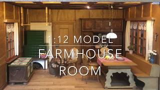 112 scale Bauernstube  Farmhouse Room Box [upl. by Burkley297]