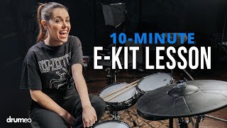 10Minute Beginner EKit Lesson Learn To Play The Drums [upl. by Ayotahs]