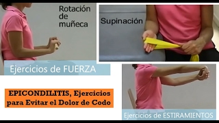 EPICONDILITIS Ejercicios de Musculación y Estiramientos [upl. by Nashbar]